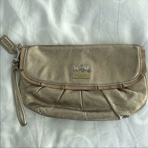 Authentic Gold Coach wristlet